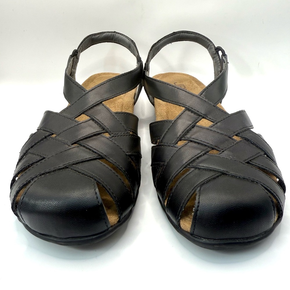 JBU Black Sandals with Basket-Weave Design Size 7.5 - Picture 5 of 7